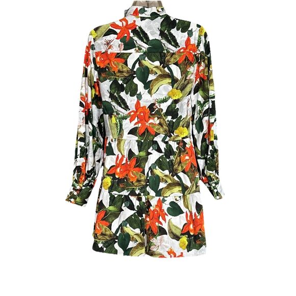 NWT Alice + Olivia Cailin Size XS Button Front Mini Dress in Tropical Sunrise - Picture 3 of 15